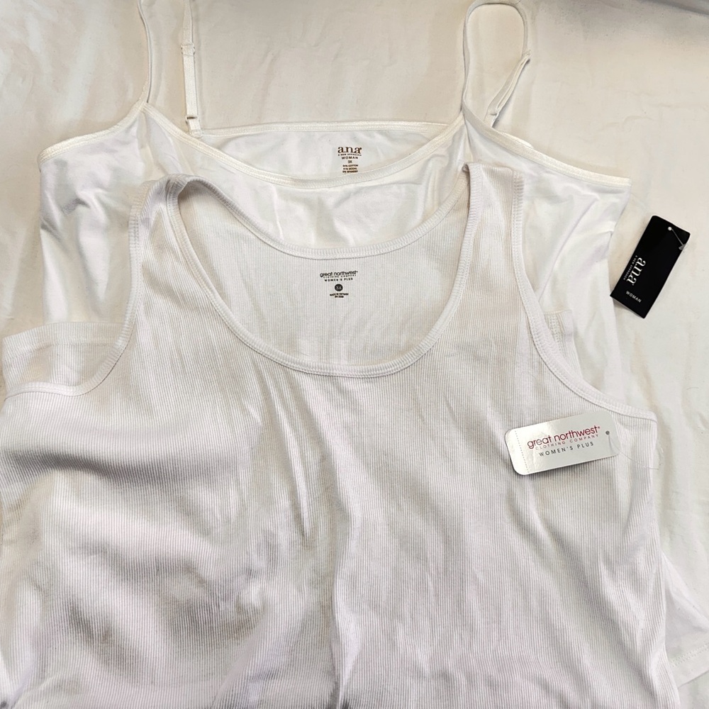 NWT Bundle of 2 3X White Cami Tank Tops